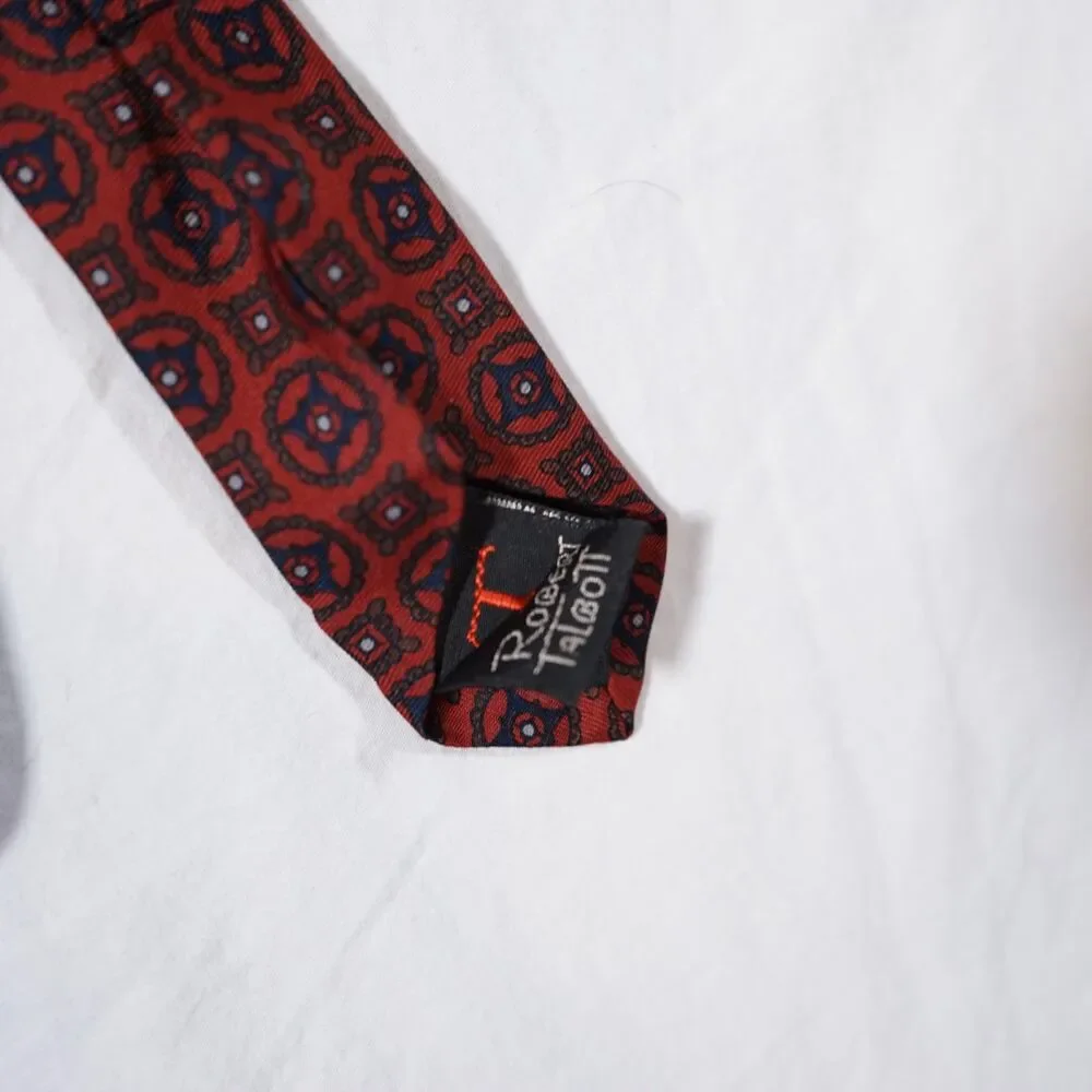 Robert Talbott Tie Hand Sewn Finest Silk Handblock Printed England